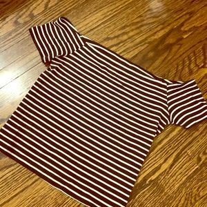 2/$20 off shoulder striped top.